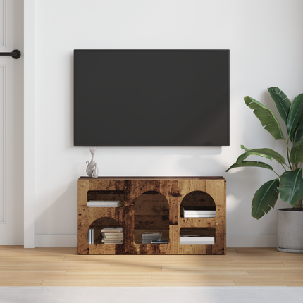 TV-skåp ELST 80 x 35 x 40 cm Gammalt trä Konstruerat trä