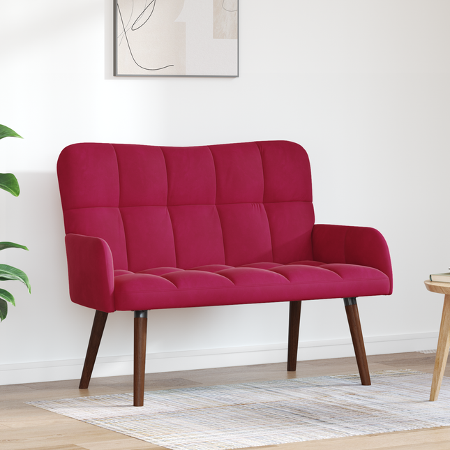 2-sits soffa Vinröd 115 x 61 x 87 cm Sammet