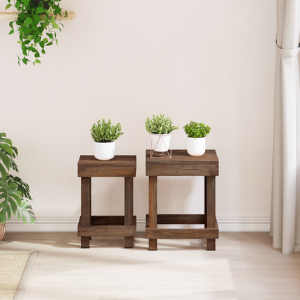 Växtställ 2 st Brun 70 x 11 x 27 cm Mahognyträ