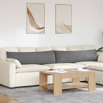 Sofakuddar 2 pcs Mörkgrå 145 x 40 cm tyg