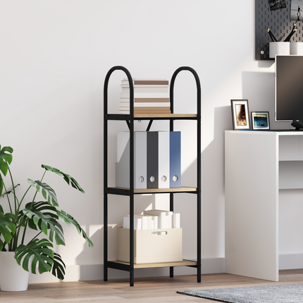 Hyllsystem 3 nivåer 40 x 30 x 109 cm Konstruerat trä Sonoma-ek