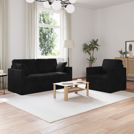 Soffset 2 st Svart Sammet
