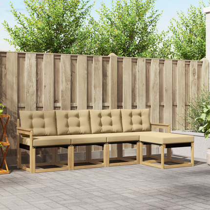 Utomhussoffset 5 st Vit och Beige