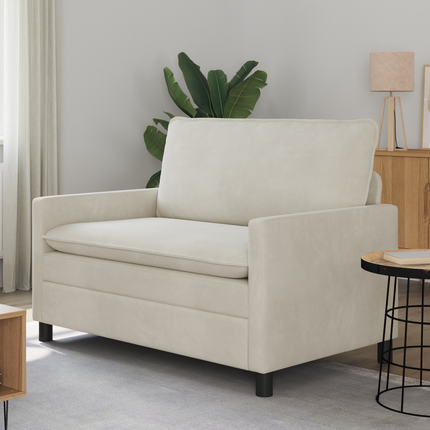 Soffa Gräddvit 126 x 81 x 87,5 cm Sammet