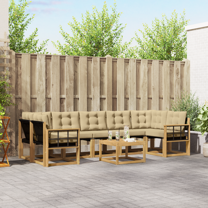 Utomhussoffset 8 st Vit och Beige