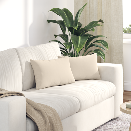 Sofakuddar 2 pcs Beige 50 x 30 cm tyg
