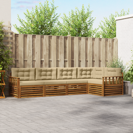 Utomhussoffset 5 st Naturlig och Beige