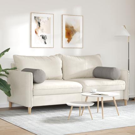 Bolsterkuddar 2 pcs Ljusgrå Ø 25 x 70 cm Kordread tyg
