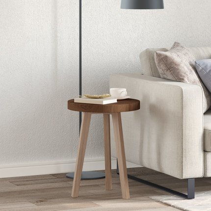 Bordsskiva Mörkbrun Ø 40 x 4 cm Massivt Ekträ