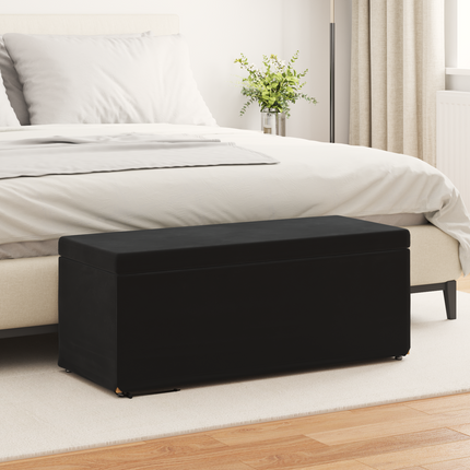 Pall Svart 101 x 41 x 40 cm Sammet och konstruerat trä