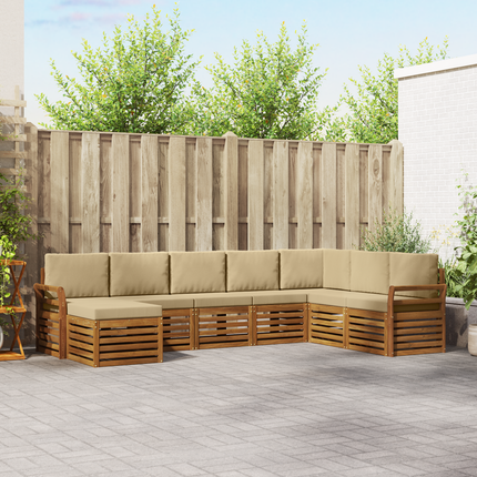 Utomhussoffset 8 st Naturlig och Beige