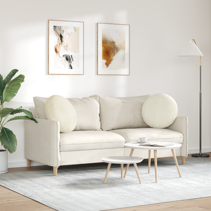 Sittkuddar 2 st Sammet Kräm Ø50 x 19 cm