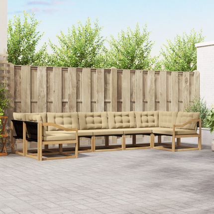 Utomhussoffset 7 st Vit och Beige