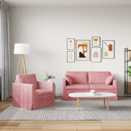 Soffset 2 st Rosa Sammet
