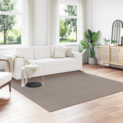 Områdesmattor Fyrkantig LUGO Taupe 240 x 240 cm Polyester