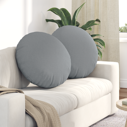 Sittkuddar 2 st tyg Ljusgrå Ø80 x 29 cm