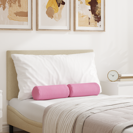 Bolsterkuddar 2 pcs Rosa Ø 15 x 40 cm tyg