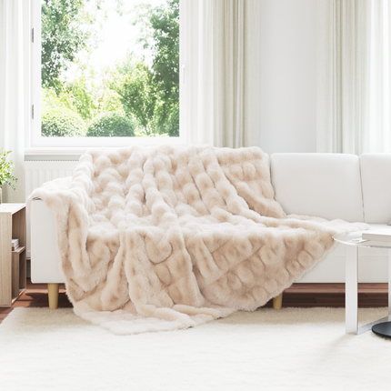 Halkfri filt i konstgjord kaninfäll Olite 4 st Beige 20.3