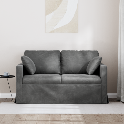 Soffa Mörkgrå 138 x 78 x 80 cm Sammet
