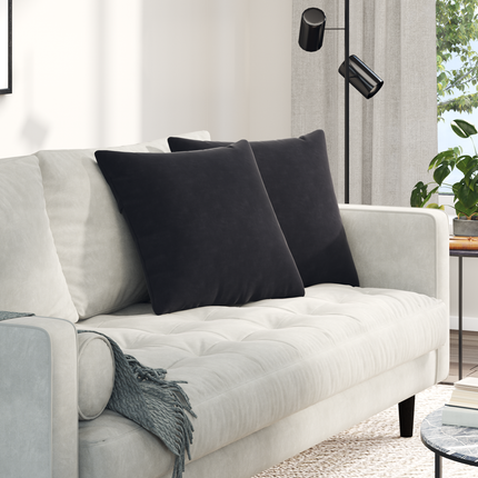 Sofakuddar 2 pcs Svart 50 x 50 cm Kordread tyg