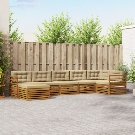 Utomhussoffset 7 st Naturlig och Beige