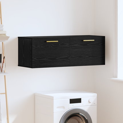 Väggskåp 100 x 36.5 x 35 cm Konstruerat trä Svart ek
