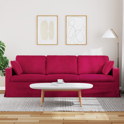 Soffa Vinröd 228 x 78 x 80 cm Sammet