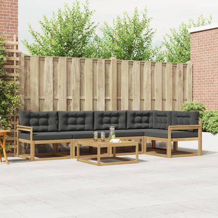 Utomhussoffset 6 st Vit och antracit Polyester