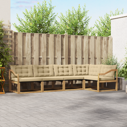 Utomhussoffset 5 st Vit och Beige