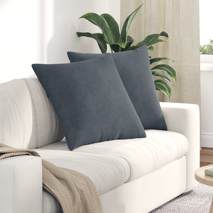 Sofakuddar 2 pcs Mörkgrå 60 x 60 cm Kordread tyg