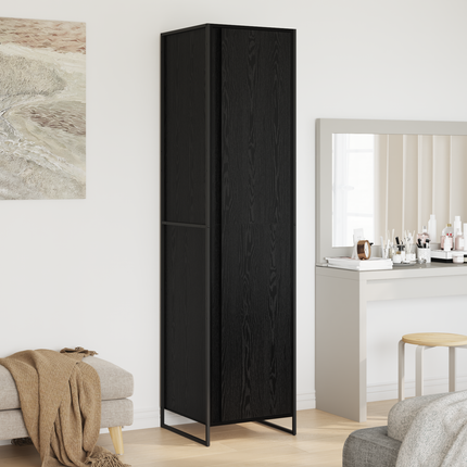 Garderob Svart Ek 50 x 50 x 200 cm Konstruerat trä