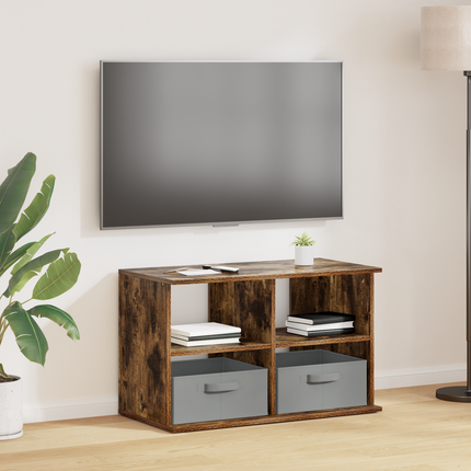 TV-ställ med låda Rökt ek 79 x 40 x 48 cm