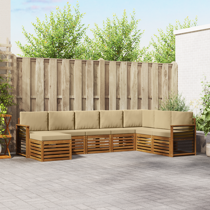 Utomhussoffset 8 st Naturlig och Beige