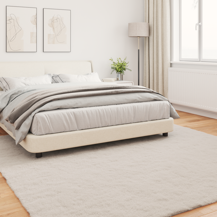 Halkfri matta i konstgjord kaninfäll OLITE Beige 240 x 240 cm
