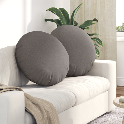 Sittkuddar 2 st tyg Taupe Ø60 x 21 cm