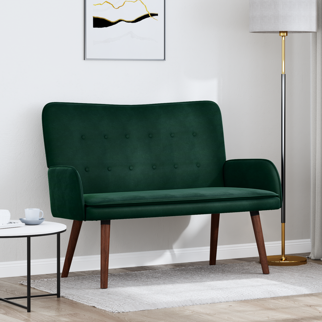 2-sits soffa Mörkgrön 115 x 61 x 87 cm Sammet