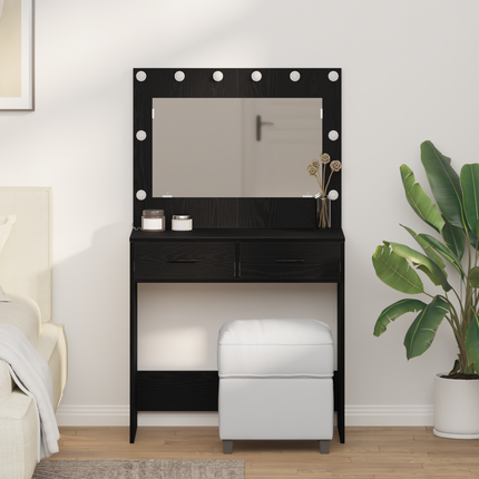 Smyckebord Svart Ek 78,5 x 41 x 135 cm Konstruerat trä