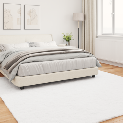 Halkfri matta i konstgjord kaninfäll OLITE Vit 200 x 200 cm