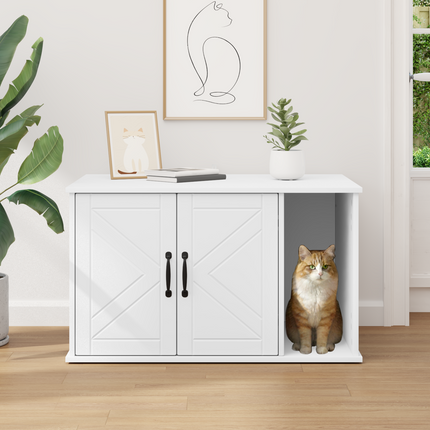 Katt hus Vit 85 x 55 x 50,5 cm Konstruerat trä