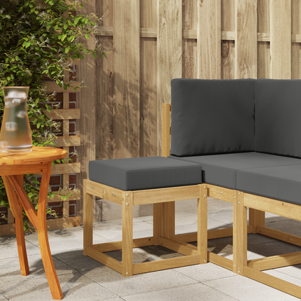 Utomhuspall med kudde Vit 43 x 43 x 45 cm Massivt Akaciaträ
