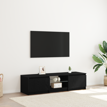 TV-skåp 140 x 38,5 x 36 cm Svart Ek Konstruerat trä