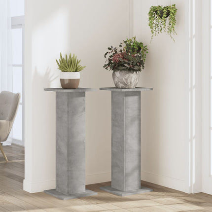 Växtställ 2 st betonggrå 30x30x80 cm konstruerat trä