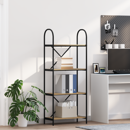 Hyllsystem 4 nivåer 60 x 30 x 146 cm Konstruerat trä Artisan Ek