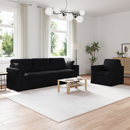 Soffset 2 st Svart Sammet