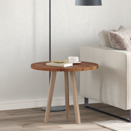 Bordsskiva Ljusbrun Ø 60 x 2,5 cm Massivt Ekträ