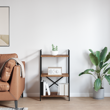 Hyllsystem 3 nivåer 56 x 34 x 96 cm Konstruerat trä Gammalt trä