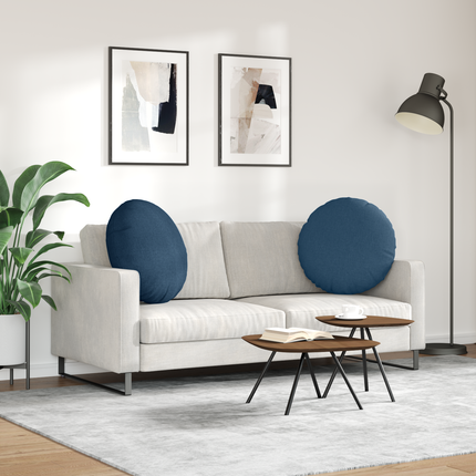 Sittkuddar 2 st tyg Blå Ø60 x 21 cm