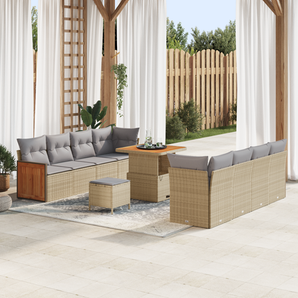 Trädgårdsoffset 11 st 11-Antal sittplatser Beige och Ljusgrå