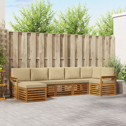 Utomhussoffset 7 st Naturlig och Beige