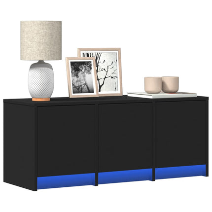 Tv-bänk med LEDs svart 97x34x40 cm konstruerat trä